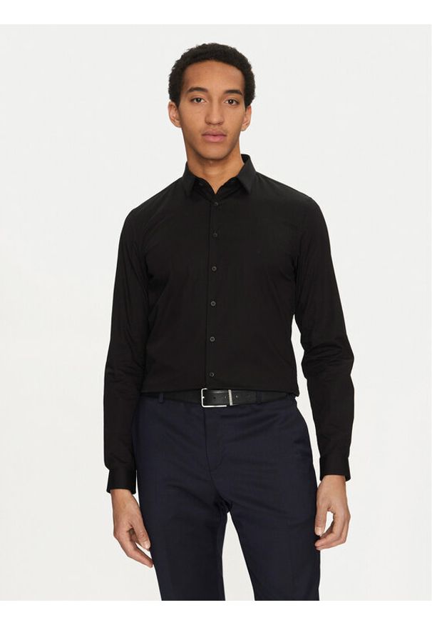 Calvin Klein Koszula K10K112743 Czarny Extra Slim Fit. Kolor: czarny. Materiał: bawełna