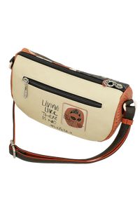 Pomarańczowa Stylowa Torebka Damska Na Ramię Anekke. Kolor: pomarańczowy. Wzór: napisy, haft, aplikacja. Dodatki: z haftem, z aplikacjami. Materiał: zdobione. Styl: elegancki. Rodzaj torebki: na ramię #4