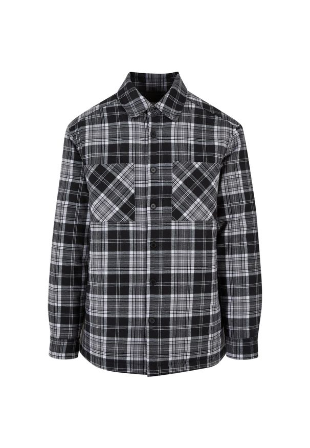Pikowany overshirt w kratę Urban Classics. Kolor: czarny, wielokolorowy, biały. Materiał: poliester, tkanina