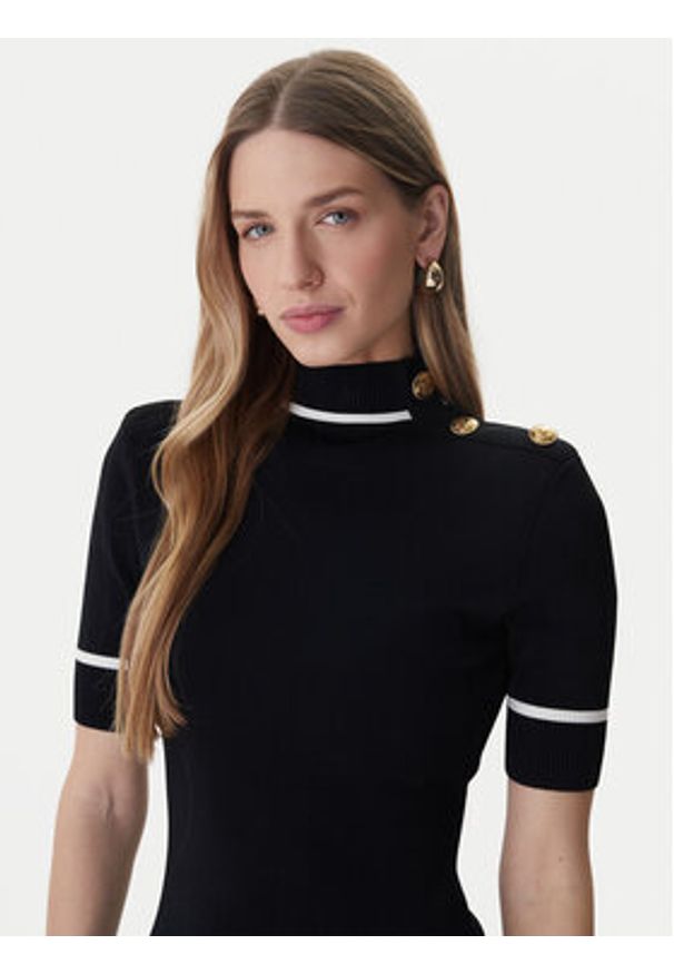 Marciano Guess Sukienka dzianinowa 6RGK24 5905Z Czarny Classic Fit. Kolor: czarny. Materiał: wiskoza