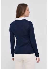Love Moschino Sweter wełniany damski kolor granatowy. Okazja: na co dzień. Kolor: niebieski. Materiał: wełna. Styl: casual #3