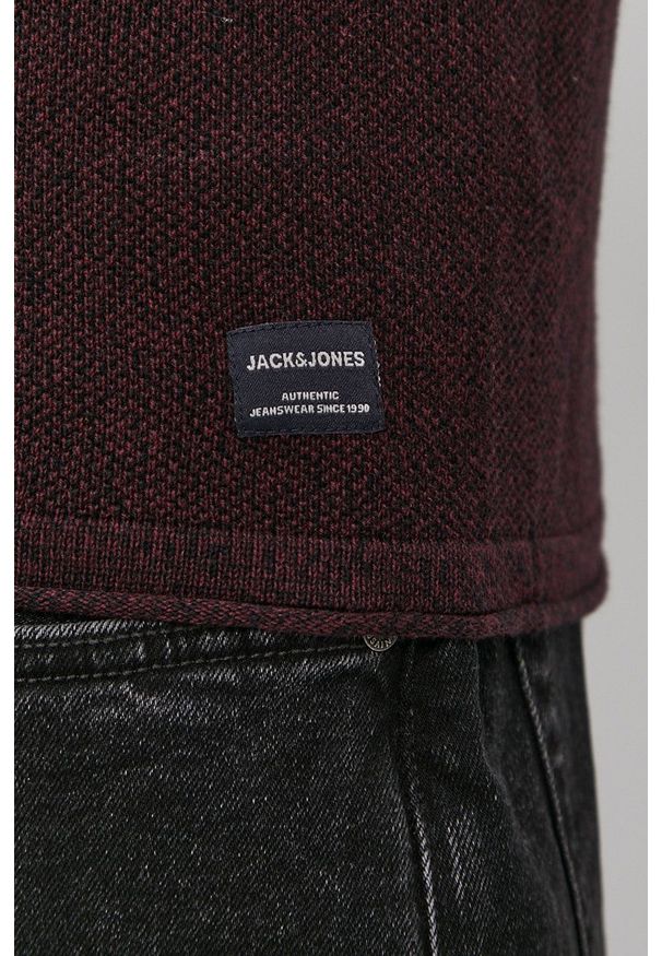 Jack & Jones Sweter męski kolor fioletowy. Kolor: fioletowy. Materiał: dzianina. Długość rękawa: raglanowy rękaw