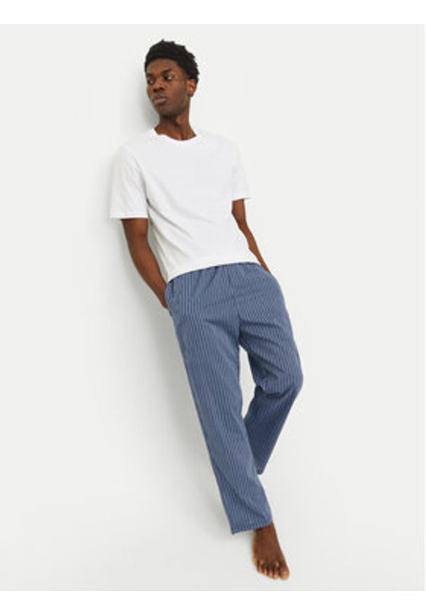 Jack & Jones - Jack&Jones Piżama 12263659 Niebieski Regular Fit. Kolor: niebieski. Materiał: bawełna