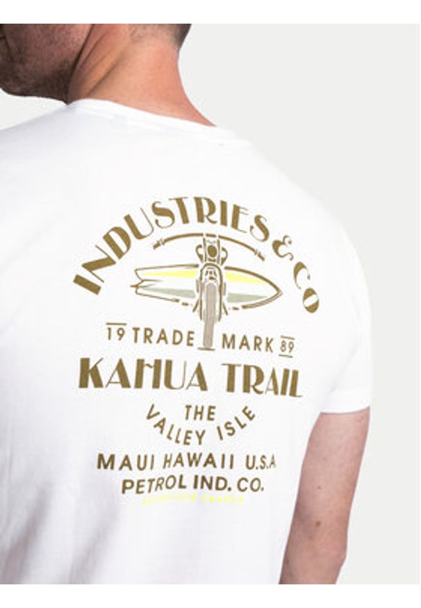 Petrol Industries T-Shirt M-1040-TSR603 Biały Regular Fit. Kolor: biały. Materiał: bawełna