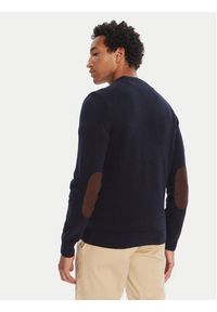 Barbour Sweter Patch Crew MKN0584NY91 Granatowy Regular Fit. Kolor: niebieski. Materiał: wełna #3