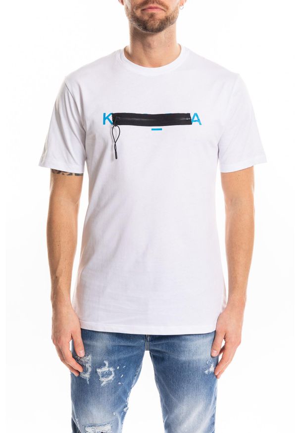 Takeshy Kurosawa T-shirt "Zip". Okazja: na co dzień. Materiał: bawełna. Wzór: aplikacja. Styl: casual