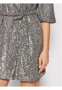 Rinascimento Sukienka koktajlowa CFC0106704003 Srebrny Regular Fit. Kolor: srebrny. Materiał: syntetyk. Styl: wizytowy #4