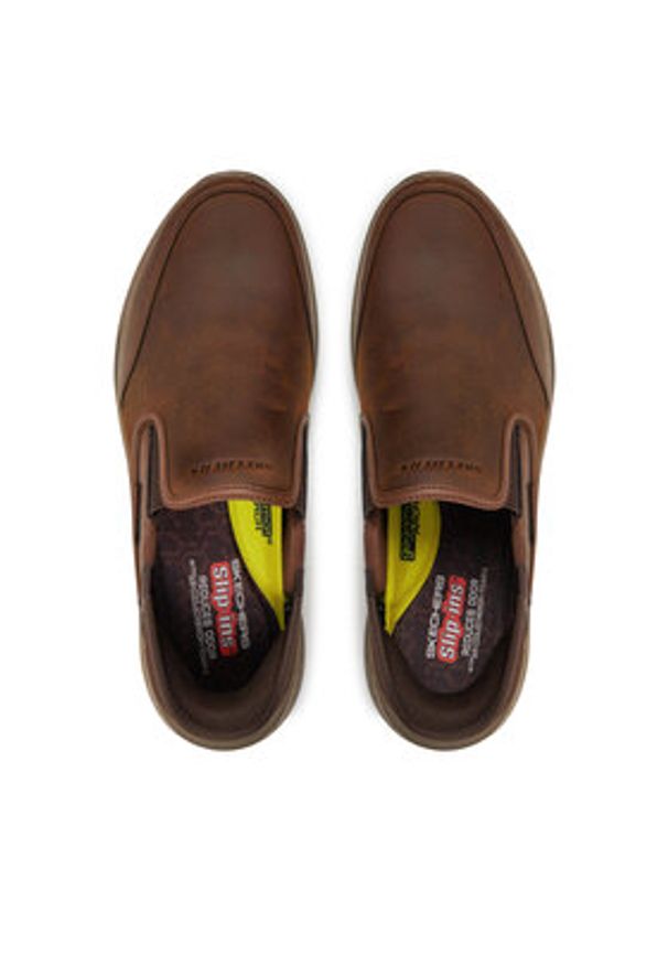 skechers - Skechers Półbuty Slade 205237 Brązowy. Kolor: brązowy. Materiał: skóra