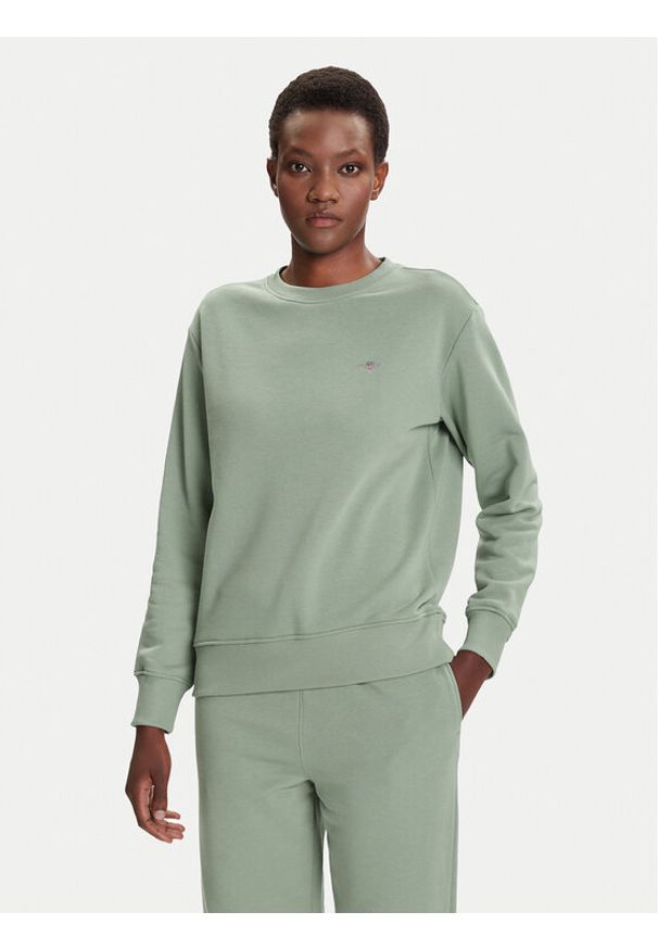 GANT - Gant Bluza Shield 4201414 Zielony Relaxed Fit. Kolor: zielony. Materiał: bawełna