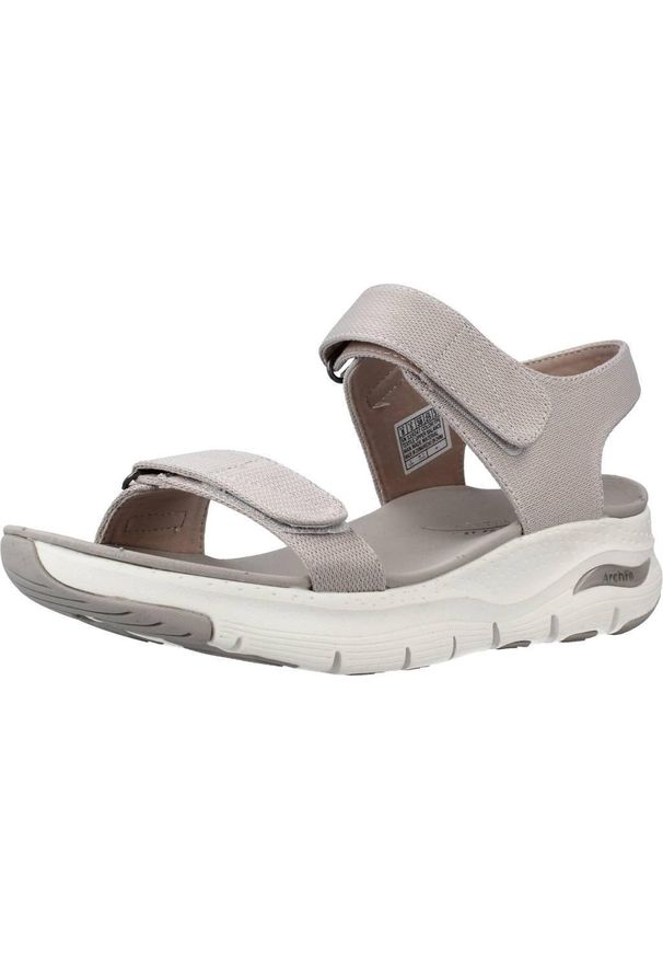 skechers - Sandały Kobieta Skechers Arch Fit Tousisty szary. Kolor: beżowy. Sezon: lato