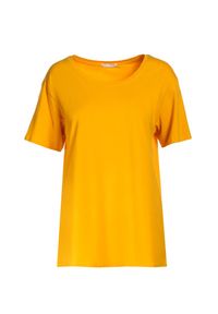 Born2be - Żółty T-shirt Aetheriel. Kolor: żółty. Materiał: dzianina. Długość rękawa: krótki rękaw. Długość: krótkie. Wzór: gładki. Styl: sportowy, klasyczny #5