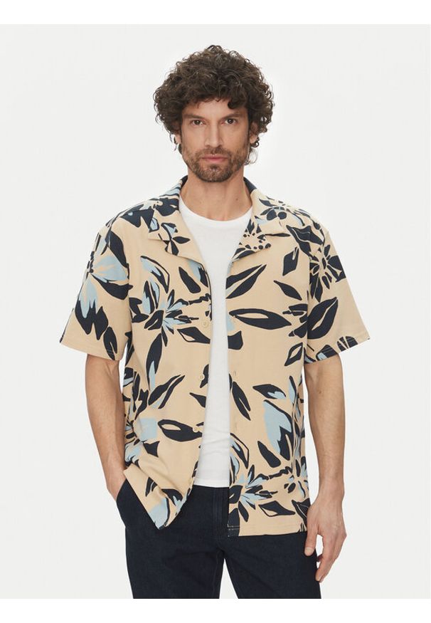 Only & Sons Koszula Piero 22034082 Beżowy Relaxed Fit. Kolor: beżowy. Materiał: syntetyk, bawełna