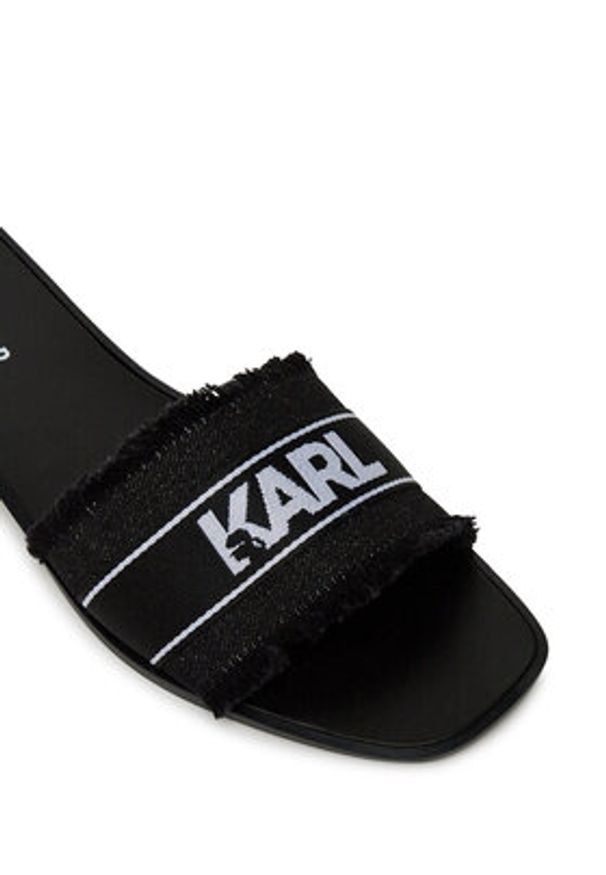 Karl Lagerfeld - KARL LAGERFELD Klapki Skoot II KL80411 Czarny. Kolor: czarny. Materiał: materiał