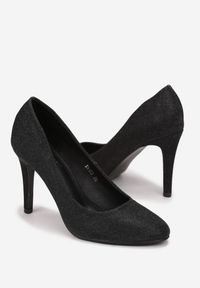 Renee - Czarne Szpilki Brokatowe Pagow. Zapięcie: bez zapięcia. Kolor: czarny. Materiał: materiał. Obcas: na szpilce #3