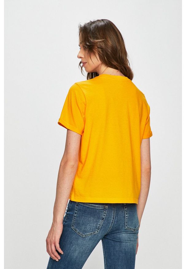 Lee - LEE CROPPED GRAPHIC DAMSKI T-SHIRT KOSZULKA RADIANT YELLOW L44TEPLG 112109987