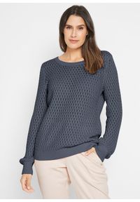 bonprix - Sweter w strukturalny wzór. Kolor: niebieski