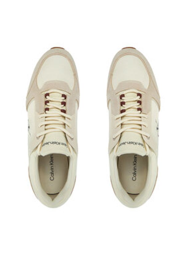 Calvin Klein Jeans Sneakersy Retro Sock Runner Mg YM0YM01152 Beżowy. Kolor: beżowy. Materiał: materiał