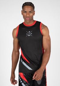 GORILLA WEAR - Hornell Top bez rękawów - Czarny/Czerwony. Kolor: czerwony. Długość rękawa: bez rękawów