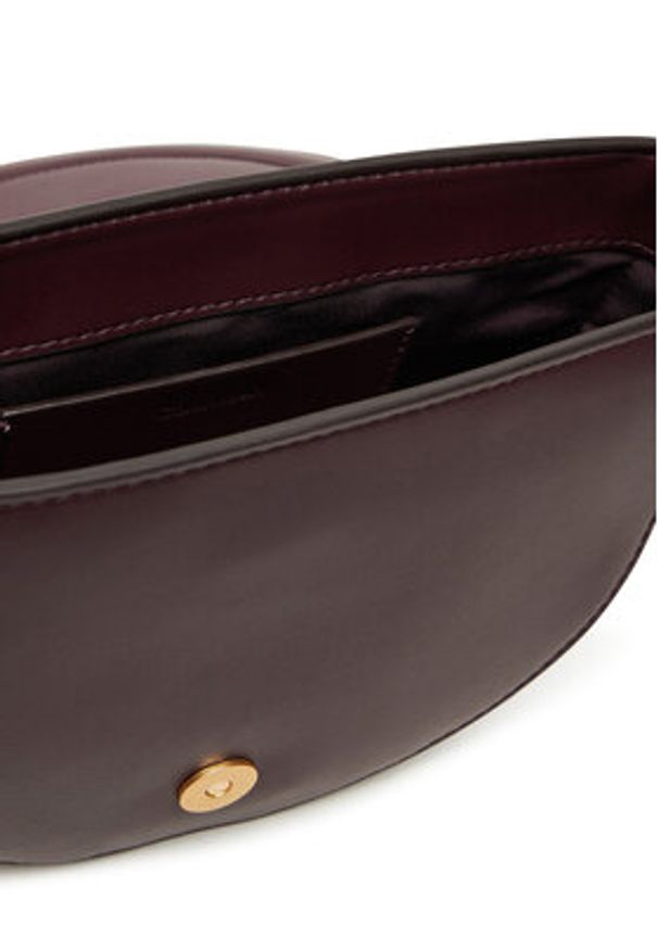 Calvin Klein Torebka Bold Ck Saddle Crossbody LV04F3221G Bordowy. Kolor: czerwony. Materiał: skórzane
