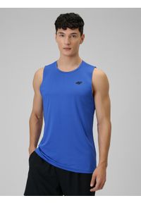 4f - 4F Koszulka treningowa regular szybkoschnąca męska - niebieska M. Kolor: niebieski. Długość rękawa: bez rękawów. Sport: fitness #1