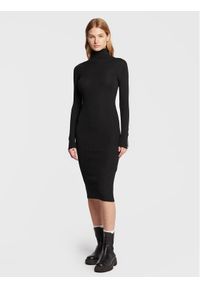 Iceberg Sukienka dzianinowa 22II2P0AH027010 Czarny Slim Fit. Kolor: czarny. Materiał: wełna