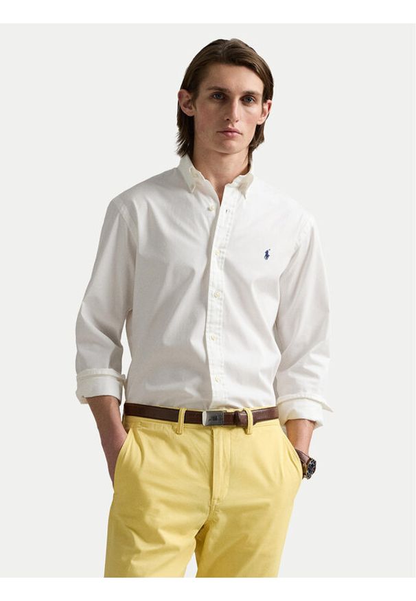 Polo Ralph Lauren Koszula 710937993008 Biały Custom Fit. Typ kołnierza: polo. Kolor: biały. Materiał: bawełna