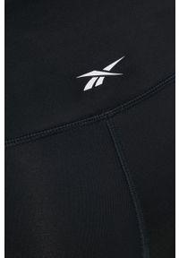 Reebok legginsy H65562 damskie kolor czarny z aplikacją. Stan: podwyższony. Kolor: czarny. Materiał: poliester, materiał. Wzór: aplikacja #4