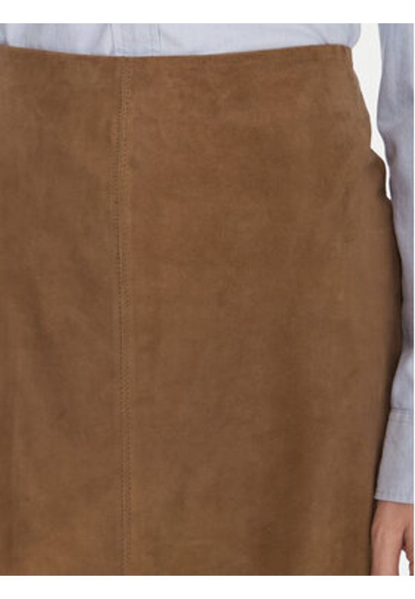 MAX&Co. Spódnica skórzana Guelfi 2526406011200 Brązowy Straight Fit. Kolor: brązowy. Materiał: skóra