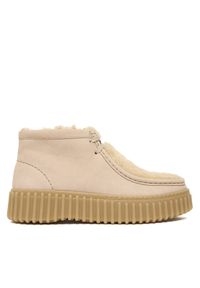 Clarks Trzewiki Torhill Moss 26182914 Beżowy. Kolor: beżowy. Materiał: zamsz, skóra