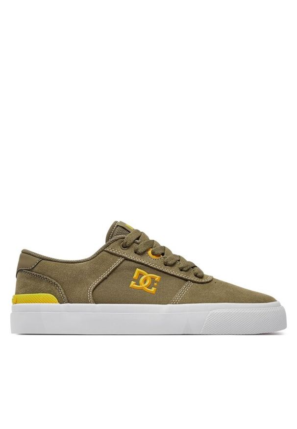 DC Shoes Tenisówki Teknic S ADYS300739 Khaki. Kolor: brązowy. Materiał: skóra, zamsz