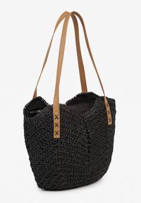 Born2be - Czarna Torebka na Ramię z Plecionki w Stylu Boho Liramirae. Kolor: czarny. Sezon: lato. Styl: boho. Rodzaj torebki: na ramię
