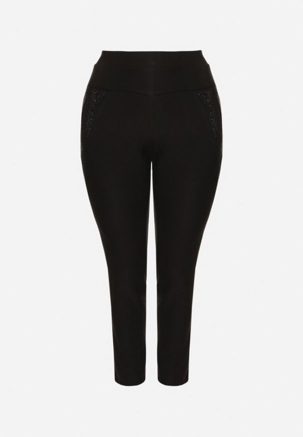 Born2be - Czarne Spodnie Skinny z Wysokim Stanem Rerilda. Okazja: na co dzień. Stan: podwyższony. Kolor: czarny. Styl: elegancki, casual