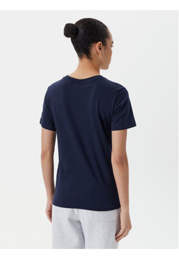 Champion T-Shirt 118090 Granatowy Slim Fit. Kolor: niebieski. Materiał: bawełna