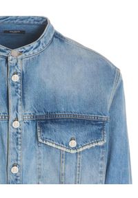 Balmain - BALMAIN - Jeansowa koszula z logowanymi guzikami. Kolor: niebieski. Materiał: jeans #4