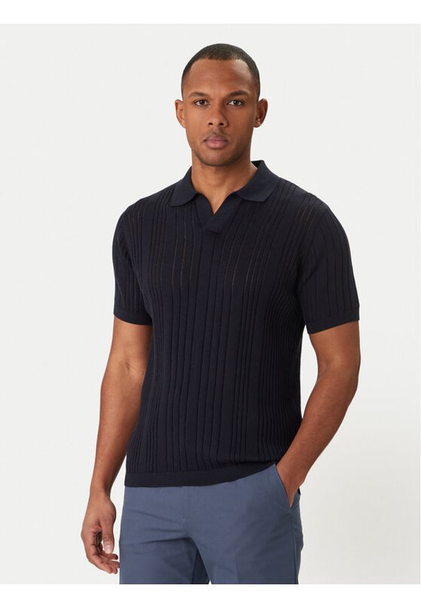 Karl Lagerfeld - KARL LAGERFELD Polo 655016 562304 Granatowy Regular Fit. Typ kołnierza: polo. Kolor: niebieski. Materiał: bawełna