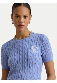 Lauren Ralph Lauren - LAUREN RALPH LAUREN Sweter 200P07025003 Błękitny Relaxed Fit. Kolor: niebieski. Materiał: bawełna #3