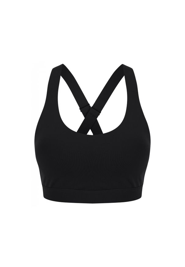 TOMBO - Damski biustonosz sportowy Tombo. Kolor: czarny. Sport: bieganie