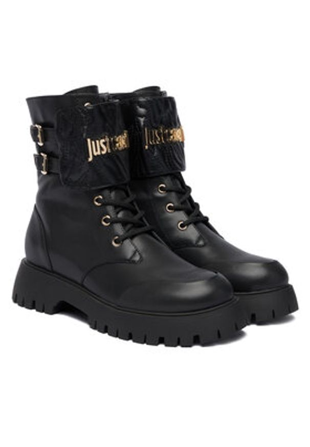 Just Cavalli Trapery 79RA3S97 ZSD64 Czarny. Kolor: czarny. Materiał: skóra