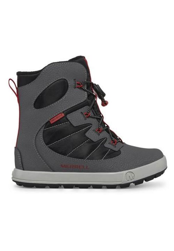 Buty do chodzenia dla dzieci Merrell Snow Bank 4.0. Wysokość cholewki: za kostkę. Kolor: szary. Materiał: syntetyk, materiał. Szerokość cholewki: normalna. Sport: turystyka piesza