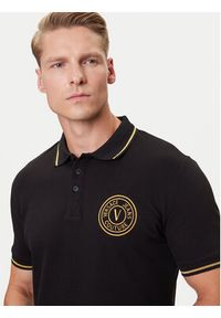Versace Jeans Couture Polo 79GAGT00 CJ01T Czarny Slim Fit. Typ kołnierza: polo. Kolor: czarny. Materiał: bawełna #5