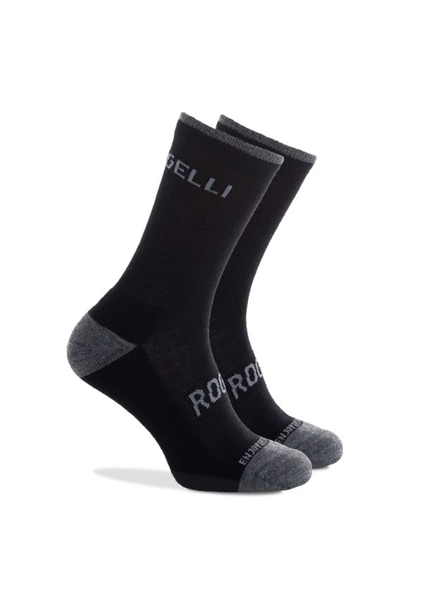 ROGELLI - Skarpetki zimowe unisex Rogelli Merino z owczej wełny 2-pack. Kolor: czarny. Materiał: wełna. Sport: kolarstwo