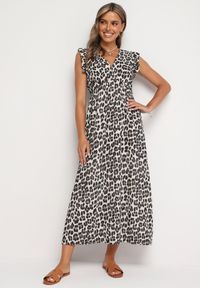 Born2be - Brązowa Bawełniana Sukienka Boho Wiązana z Tyłu Brynivia. Okazja: na spacer, na co dzień. Kolor: brązowy. Materiał: bawełna. Długość rękawa: krótki rękaw. Typ sukienki: proste. Styl: boho #1