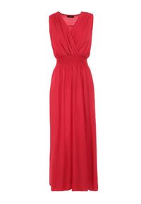 Born2be - Bordowa Sukienka Clymiolea. Kolor: czerwony. Materiał: tkanina, wiskoza. Długość rękawa: na ramiączkach. Wzór: jednolity. Typ sukienki: kopertowe. Styl: elegancki. Długość: maxi #2