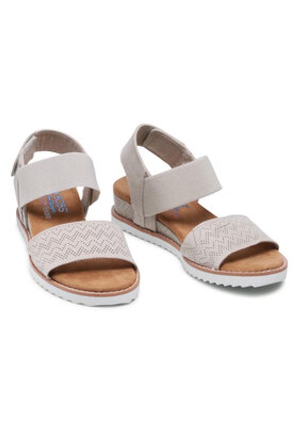 skechers - Skechers Sandały BOBS Desert Kiss 31440/OFWT Beżowy. Kolor: beżowy. Materiał: materiał