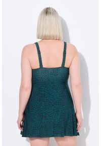 ULLA POPKEN - Damskie Strój kąpielowywzór w panterkę miękkie miseczki w kopertowym stylu. Kolekcja: plus size. Kolor: zielony. Materiał: poliamid, poliester, materiał, elastan. Wzór: motyw zwierzęcy #2