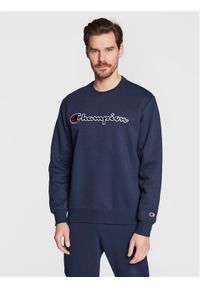 Champion Bluza Embroided Script Logo 217859 Granatowy Regular Fit. Kolor: niebieski. Materiał: syntetyk, bawełna