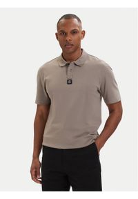 Hugo - HUGO Polo Deabono_D 50517638 Brązowy jasny Regular Fit. Typ kołnierza: polo. Kolor: brązowy. Materiał: bawełna #1