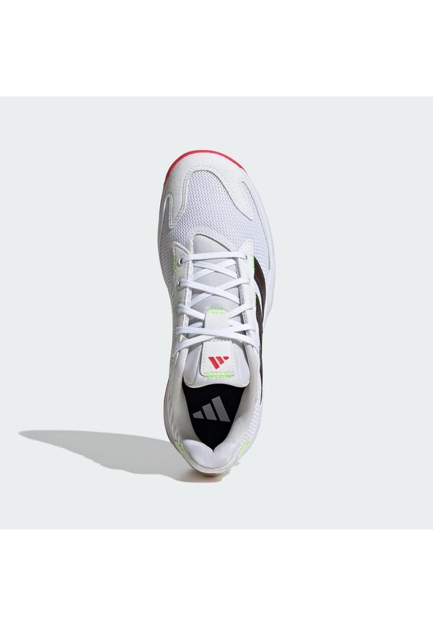 Adidas - Buty Stabil Indoor Kids. Kolor: biały, czerwony, wielokolorowy. Materiał: materiał