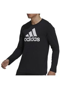 Adidas - Bluza adidas Longsleeve Essentials GV5274 - czarna. Kolor: czarny. Materiał: tkanina, dresówka, bawełna. Długość rękawa: długi rękaw. Styl: klasyczny