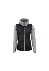 PEAK MOUNTAIN - Damski polar z pikowanymi wstawkami Peak Mountain. Kolor: czarny. Materiał: polar. Sport: turystyka piesza #1